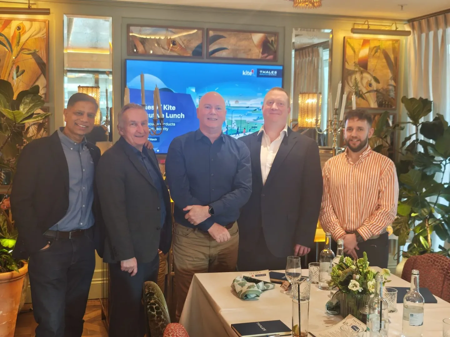 The Cybergen team at an executive lunch with Thales and Kite